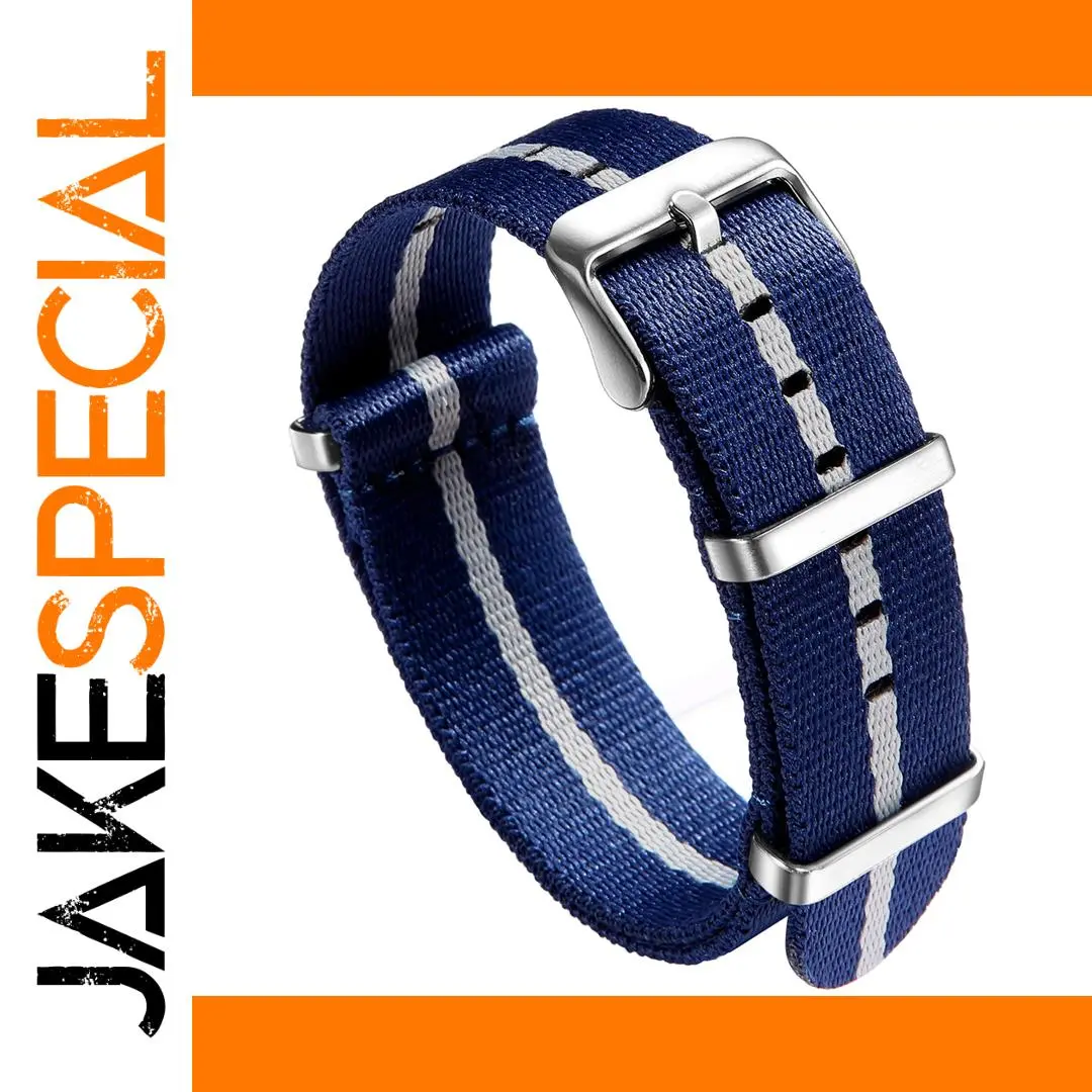 Navy Blue Nylon Watch Band for Traditional Watches 1 Navy Blue Nylon Watch Band for Traditional Watches