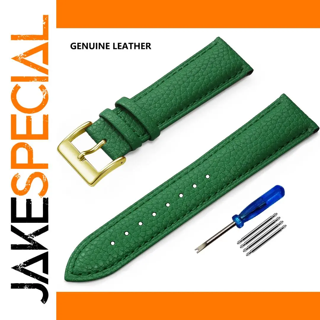 Genuine Green Leather Watch Band for Smartwatches 1 Genuine Green Leather Watch Band for Smartwatches