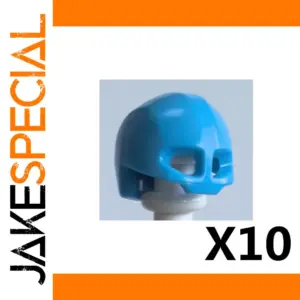 Blue Military Helmets for Minifigures - Set of 10