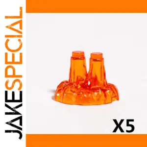 Translucent Orange Volcanic Building Block Set x5