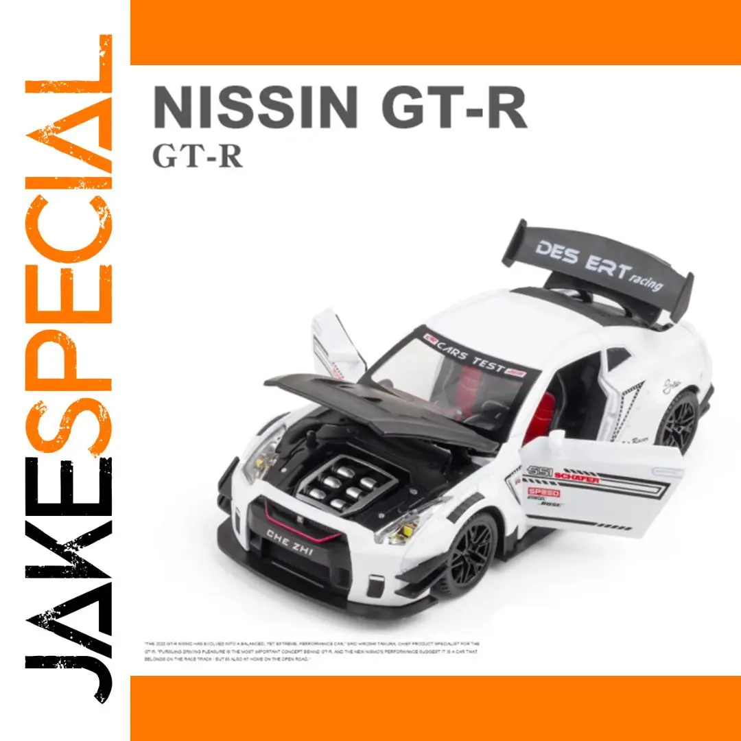 1:24 White Nissan GT-R Diecast Model Car 1 1:24 White Nissan GT-R Diecast Model Car