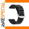 Premium Black Leather Watch Strap 18mm 24mm
