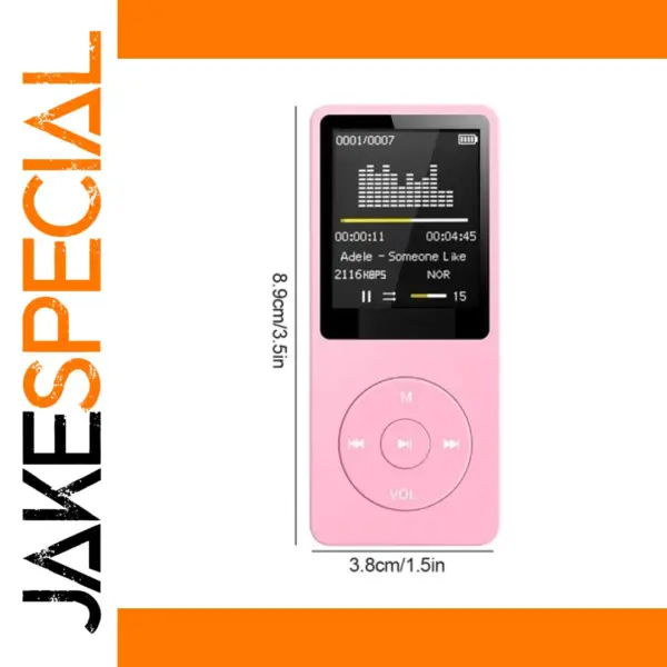 Stylish Pink Bluetooth MP4 Player with Screen