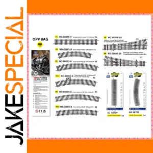 HO Scale Model Train Track with Curved Rails