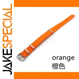 Vibrant Orange NATO Style Watchband 22mm 20mm 18mm