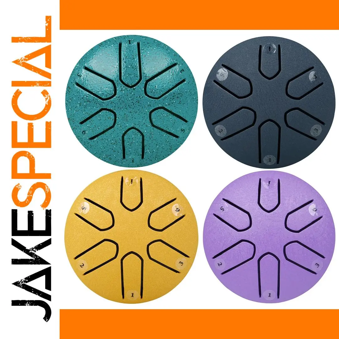 6-Tone Mini Steel Tongue Drum with Mallets 1 6-Tone Mini Steel Tongue Drum with Mallets