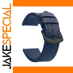 Premium Blue Leather Watch Strap with Buckle