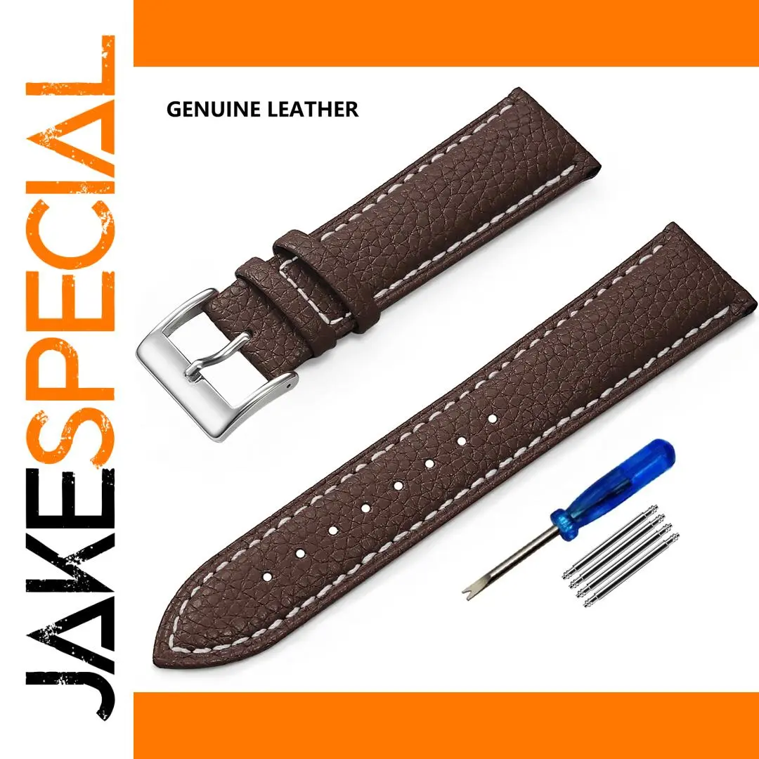 Genuine Leather Watch Strap 18mm Dark Brown 1 Genuine Leather Watch Strap 18mm Dark Brown