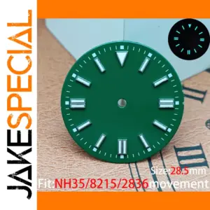 28.5mm Green Luminous Watch Dial for NH35/8215/2836