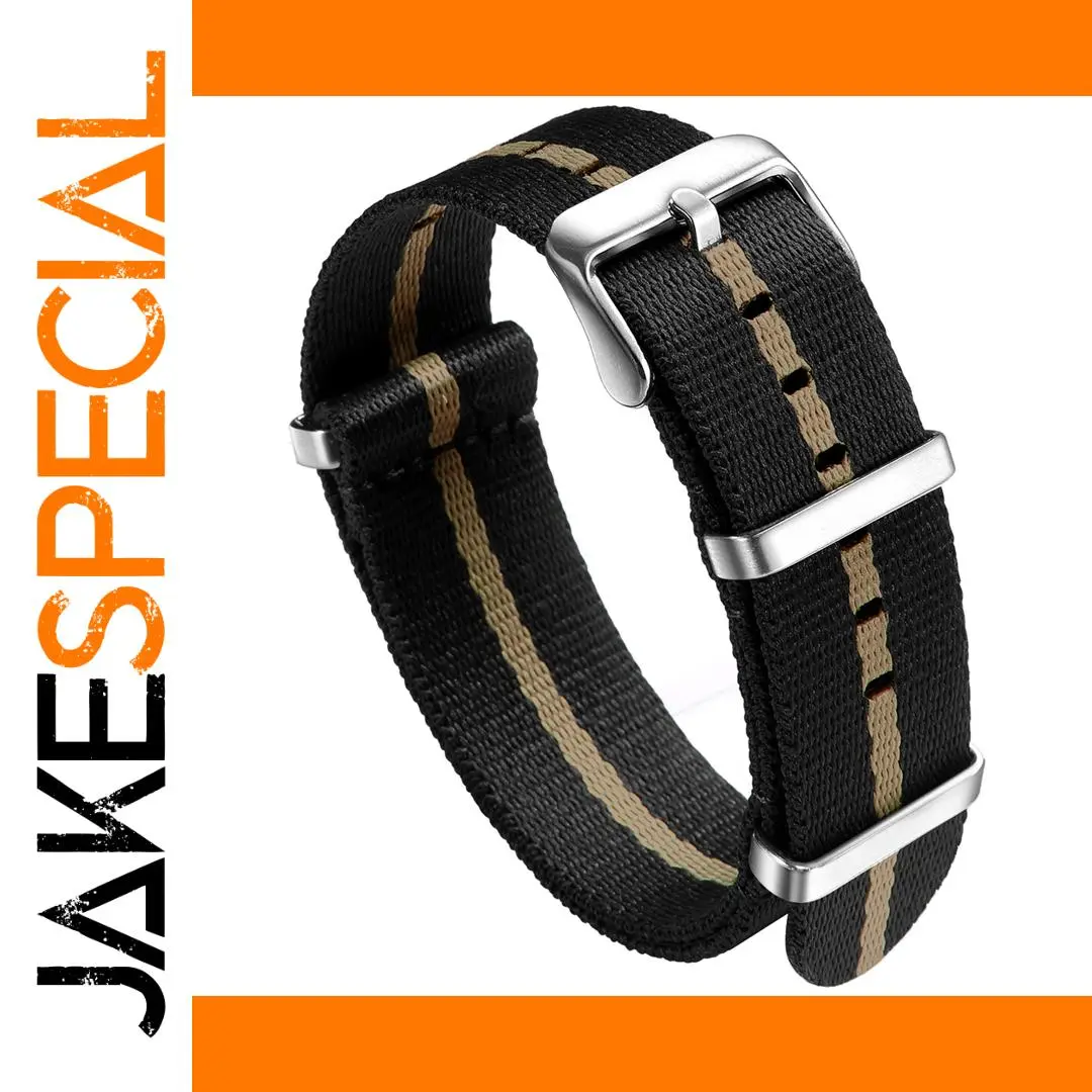 Black Nylon Watch Band 20mm 22mm for Traditional Watches 1 Black Nylon Watch Band 20mm 22mm for Traditional Watches