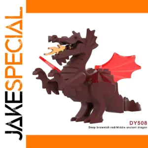 Glossy Brownish-Red Dragon Building Block Toy