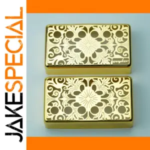 Gold Hollowed Floral Guitar Pickup Covers