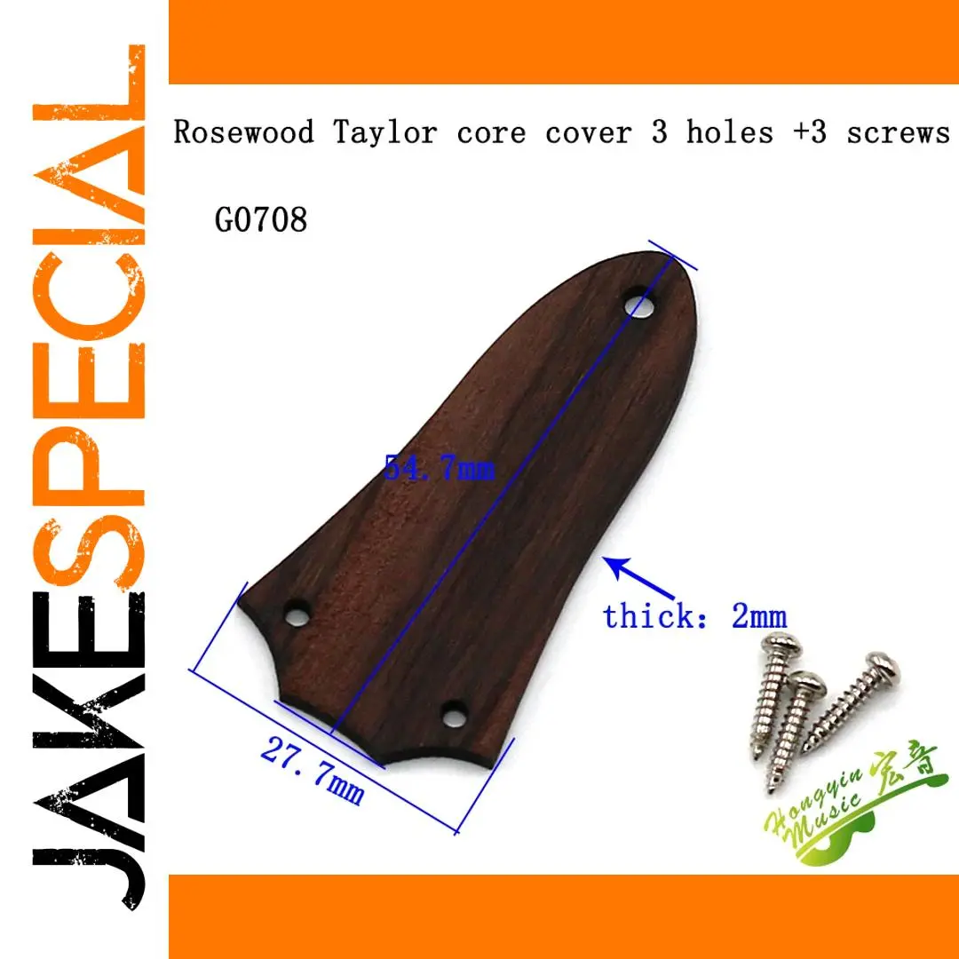 Rosewood Guitar Truss Rod Cover with Screws 1 Rosewood Guitar Truss Rod Cover with Screws