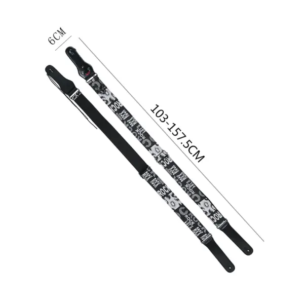 Stylish Adjustable Guitar Strap with Patterned Design - Image 4