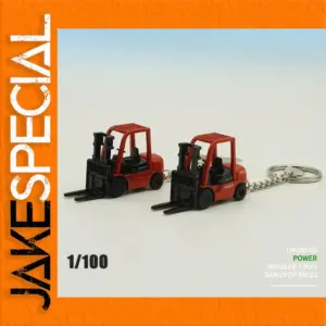 Mini Forklift Keychain with Shiny Metal Chain