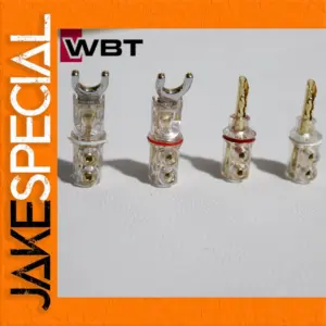 WBT Rhodium Plated Male Connectors Set of 4