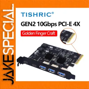 TISHRIC PCIe Expansion Card with USB 3.2 Ports
