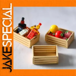 Miniature Wooden Storage Box Set for Dollhouse