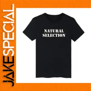Black Men's T-Shirt with Natural Selection Print