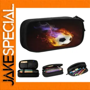 Fun Fire Soccer Pencil Case with Compartments