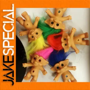 Vintage Troll Dolls Set of 6 with Colorful Hair