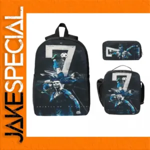 3-Piece Soccer-Themed Bag Set for School