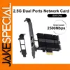 Dual-Port 2.5G PCIe to RJ45 Network Adapter