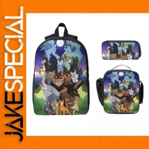 Warrior Cats Kids Backpack Set with Lunch Box