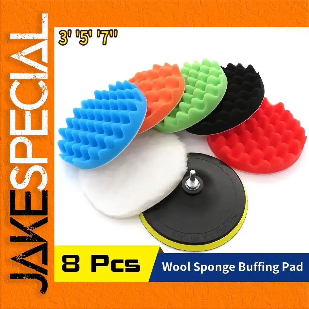Car Polishing Kit with 8 Pads and Backing Pad 1 Car Polishing Kit with 8 Pads and Backing Pad