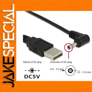 90-Degree USB to 3.5mm Charger Cable for Nokia