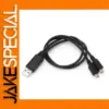 Portable USB Male Micro USB Dual Male Y Cable