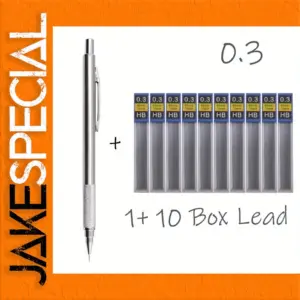 All Metal Mechanical Pencil Set with 6 Leads