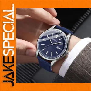 Men's Blue Quartz Watch with Calendar Function