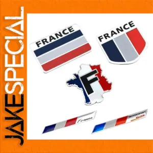 3D Aluminum France Flag Map Emblem Decal