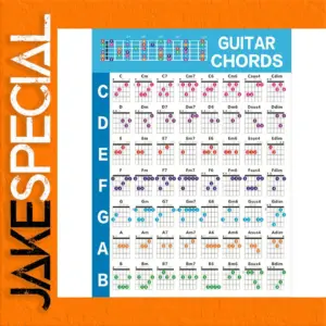 Guitar Chord Poster for Beginners - 56 Chords