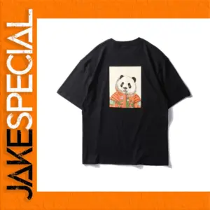 Space Panda Graphic T-Shirt for Casual Wear