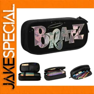 Stylish Black Zipper Pencil Case with Gradient