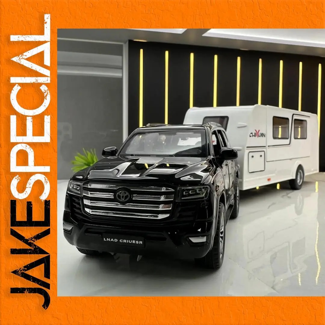 1:32 Scale Luxury SUV Model Car with Trailer 1 1:32 Scale Luxury SUV Model Car with Trailer