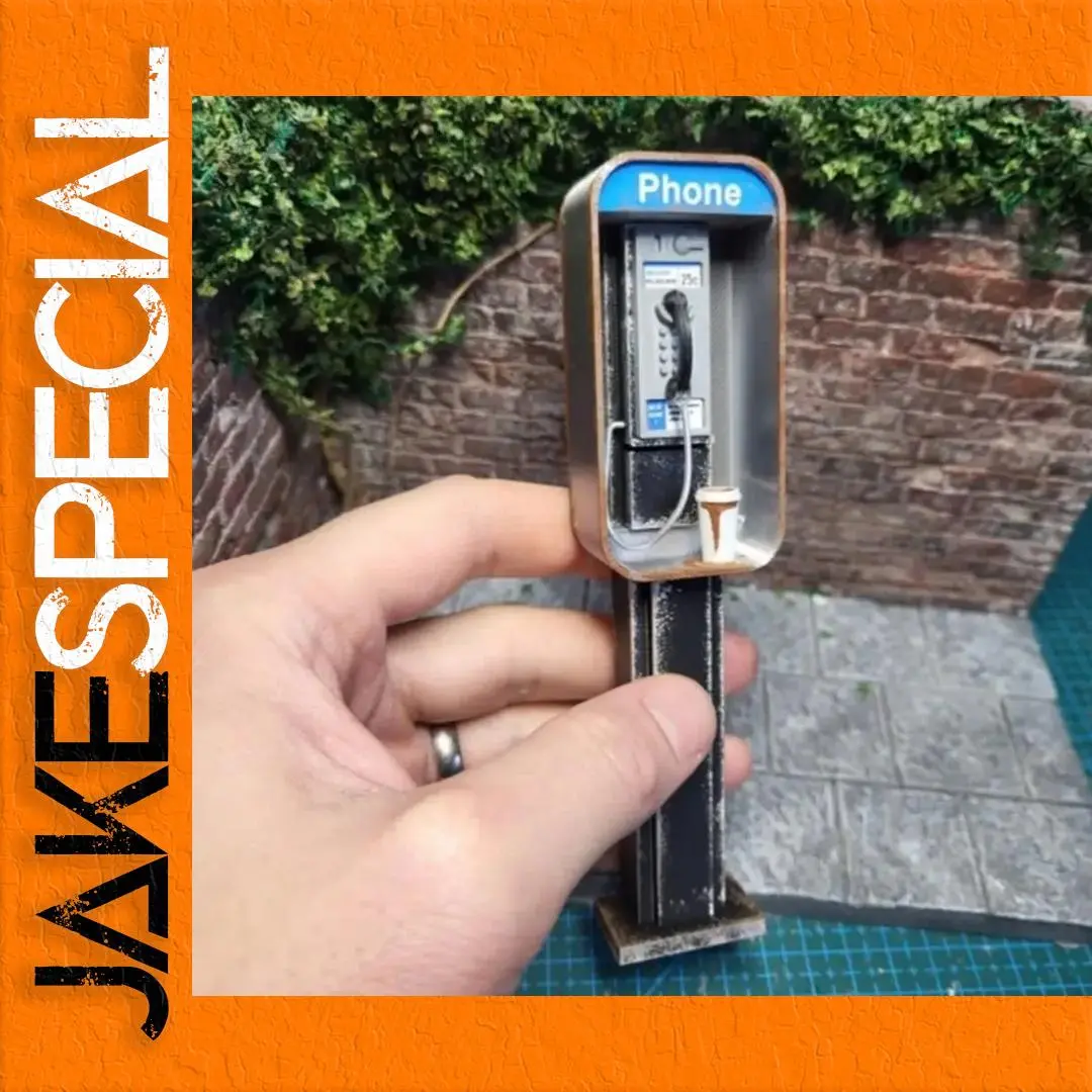 Miniature American Payphone Set in 1:12 Scale 1 Miniature American Payphone Set in 1:12 Scale