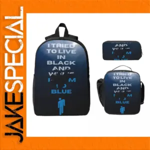 Vibrant Black and Blue Backpack Set