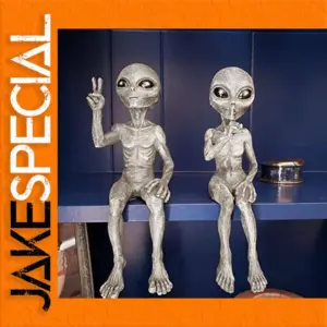 Outer Space Alien Statue Set for Home Decor