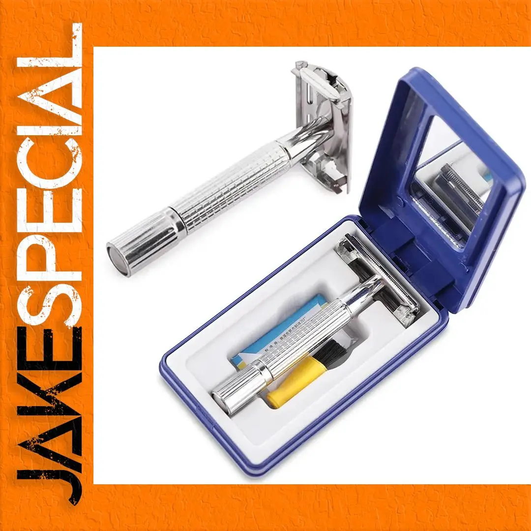 Men's Stainless Steel Straight Razor with 10 Blades 1 Men's Stainless Steel Straight Razor with 10 Blades