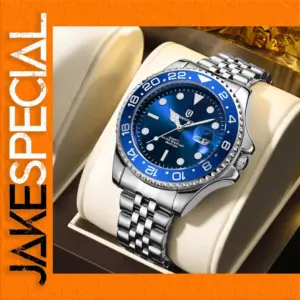 Luxury Men's Quartz Watch with Blue Dial