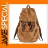 Fashion Vintage Leather Military Canvas Backpack