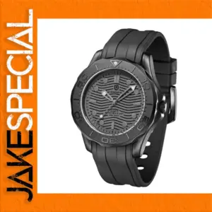 All-Black Men's Sports Watch with Luminous Hands