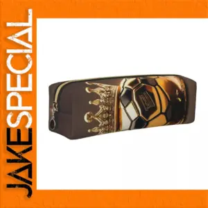 Soccer Pencil Case with Golden Crown Design