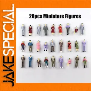 20 Painted Miniature Figures for Dioramas 1:50 Scale