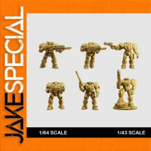 1/64 and 1/43 Scale Robot Warrior Figures Set