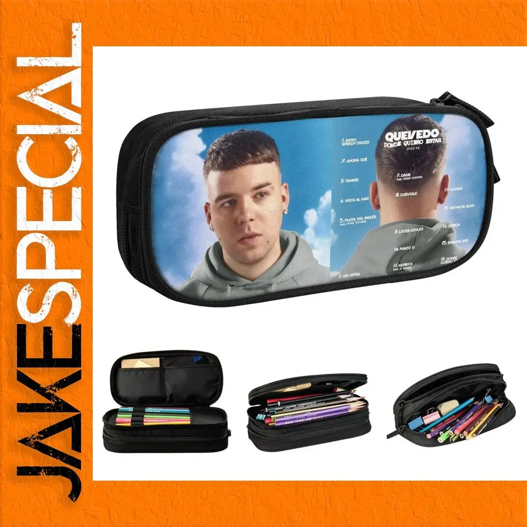 Classic Quevedo Music Pencil Case in Pink, Black, Blue 1 Classic Quevedo Music Pencil Case in Pink, Black, Blue