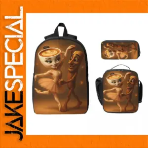 3-Piece Ballerina Backpack Set for School